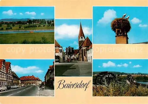 AK / Ansichtskarte 73866193 Baiersdorf__Mittelfranken Panorama RMD-Kanal Erlanger Strasse Rathausplatz Storchennest Wasserschoepfraeder an der Regnitz 