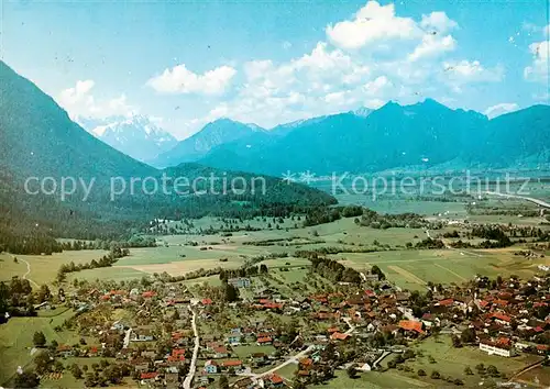 AK / Ansichtskarte 73866638 Ohlstadt Panorama Blick gegen Zugspitze Ohlstadt