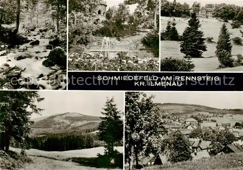 AK / Ansichtskarte 73867324 Schmiedefeld_Rennsteig Vessertal Georg Schumann PlatzFerienheim des VEB Carl Zeiss Jena Grosser Finsterberg Teilansicht Schmiedefeld_Rennsteig