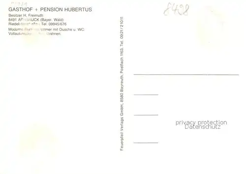 AK / Ansichtskarte 73868360 Arnbruck Gasthof Pension Hubertus Arnbruck