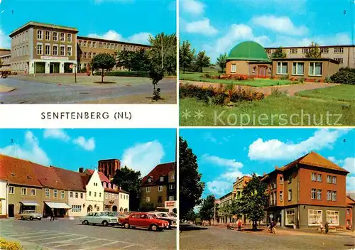 AK / Ansichtskarte 73868663 Senftenberg__Niederlausitz Ingenieurschule Planetarium Platz der Freundscchaft Bahnhofstrasse und HOG Stadtcafe 