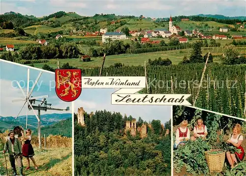 AK / Ansichtskarte 73868854 Leutschach Panorama Windrad Burgruine Winzerinnen Leutschach