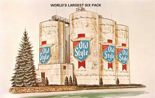 AK / Ansichtskarte 73869589 La_Crosse_Wisconsin_USA Worlds largest six pack Heileman Brewing Company Illustration 
