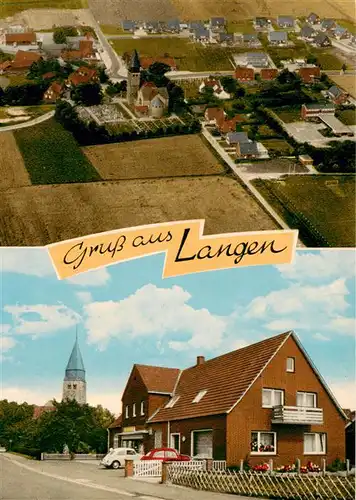 AK / Ansichtskarte 73872487 Langen_Emsl Luftaufnahme Baeckerei Lebensmittel Laden Kirche Langen Emsl