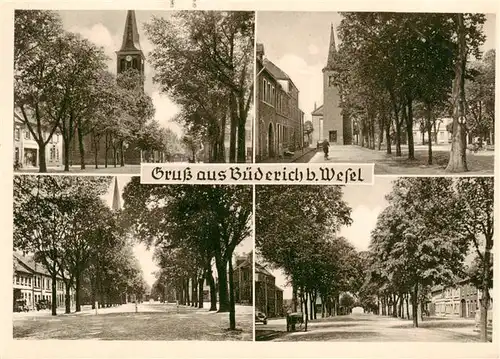 AK / Ansichtskarte 73872514 Buederich_Wesel Teilansichten Kirche Allee Buederich Wesel