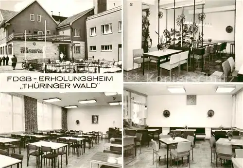 AK / Ansichtskarte 73873853 Georgenthal_Gotha FDGB Erholungsheim Thueringer Wald Aussen Kantine Speiseraum Weinstuben Georgenthal Gotha