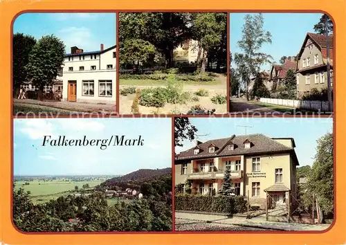 AK / Ansichtskarte 73873895 Falkenberg_Mark FDGB Erholungsheim Zum Falken Theodor Fontane Platz Teilansicht Oderbruch FDGB Bettenhaus Am Buchenberg Falkenberg Mark