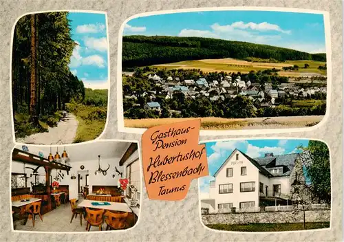 AK / Ansichtskarte 73874298 Blessenbach_Weinbach Gasthaus Pension Hubertushof Gastraum Panorama Waldweg 