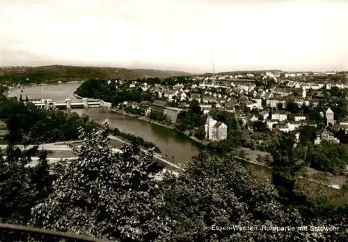 AK / Ansichtskarte 73875825 Werden_Ruhr_Essen Ruhrpartie mit Stauwehr 