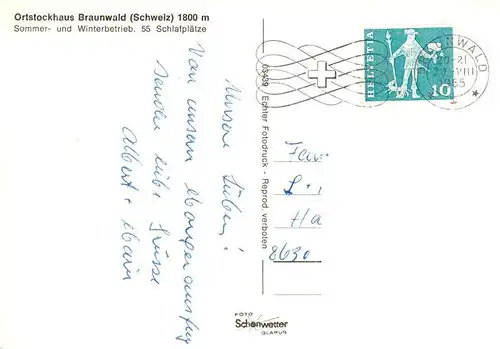 AK / Ansichtskarte  Braunwald_GL Ortstockhaus Braunwald GL