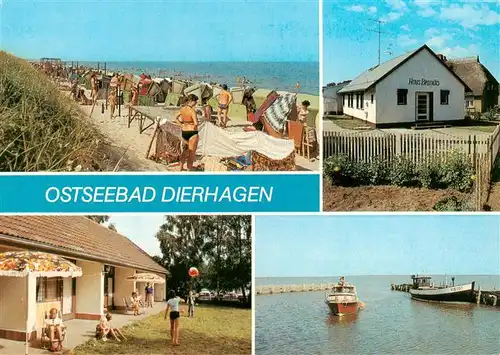 AK / Ansichtskarte 73876119 Dierhagen_Ostseebad Strand Haus Brandis Bungalow des VEB Elktromotorenwerke Wernigerode Fischerhafen Dierhagen_Ostseebad