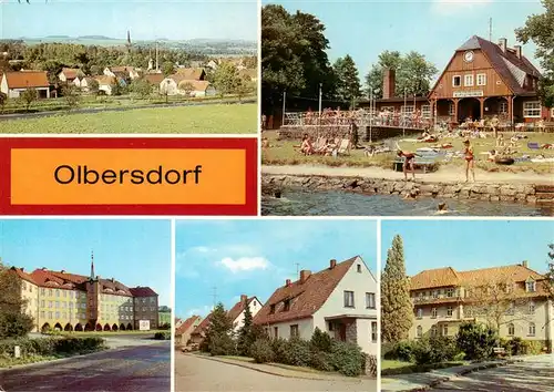 AK / Ansichtskarte 73876250 Olbersdorf_Sachsen Teilansicht Freibad Polytechn Oberschule Rudolf Hartwig Strasse Feierabendheim Olbersdorf Sachsen