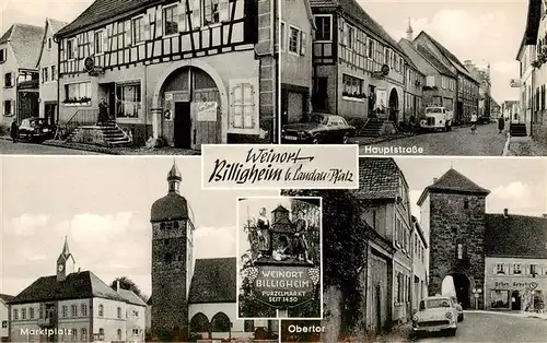 AK / Ansichtskarte 73877598 Billigheim-Ingenheim Gaststaette Fritz Hauck Hauptstrasse Marktplatz Obertor Billigheim-Ingenheim