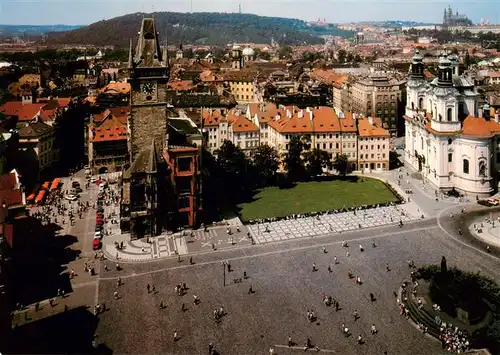 AK / Ansichtskarte 73879845 Praha_Prahy_Prague Stadtplatz mit zerstoertem Rathausanbau Fliegeraufnahme Praha_Prahy_Prague