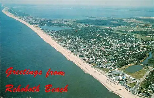 AK / Ansichtskarte 73880359 Rehoboth_Beach_Delaware_USA Lake Gerar Silver Lake Rehoboth Bay and Atlantic Ocean Fliegeraufnahme 