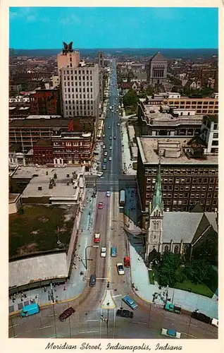 AK / Ansichtskarte 73880373 Indianapolis_Indiana View Northwand of Meridian Street from Monument Circle 