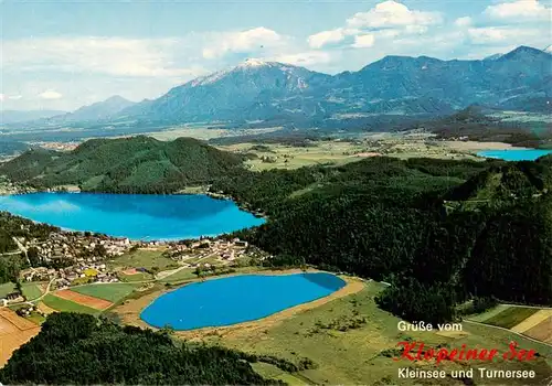 AK / Ansichtskarte 73880628 Klopeinersee_Kaernten_AT Fliegeraufnahme mit Kleinsee und Turnersee 