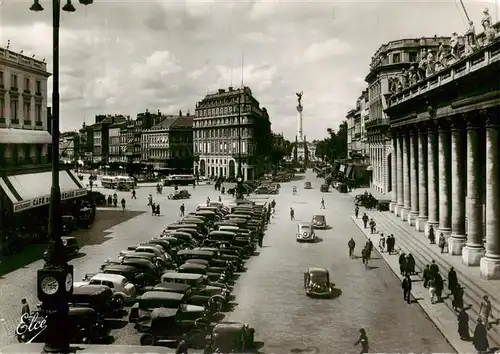 AK / Ansichtskarte  Bordeaux_33 Place de la Comedie Grand Theatre et Monument des Girondins Feldpost 