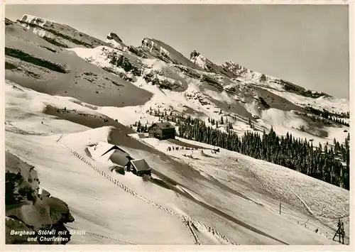 AK / Ansichtskarte  Churfirsten_Bergkette_SG Berghaus Stoefeli mit Skilift 