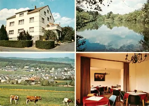 AK / Ansichtskarte 73884194 Hintermeilingen_Waldbrunn Pension Haus am Honigwald Gastraum Panorama Waldsee 