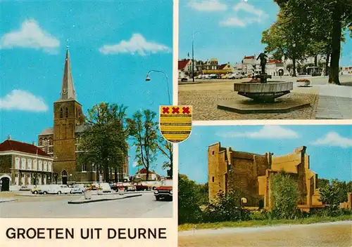 AK / Ansichtskarte 73884571 Deurne_Noord_Brabant_NL Teilansichten Kirche Brunnen Ruine 