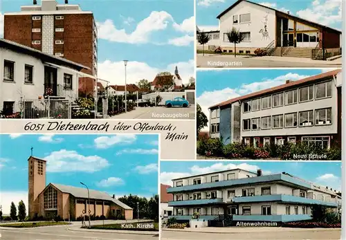 AK / Ansichtskarte 73886367 Dietzenbach Neubaugebiet Kindergarten Schule Kirche Altenwohnheim Dietzenbach