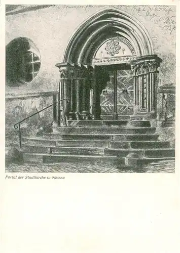 AK / Ansichtskarte 73888038 Nossen Portal der Stadtkirche Kuenstlerkarte Nossen