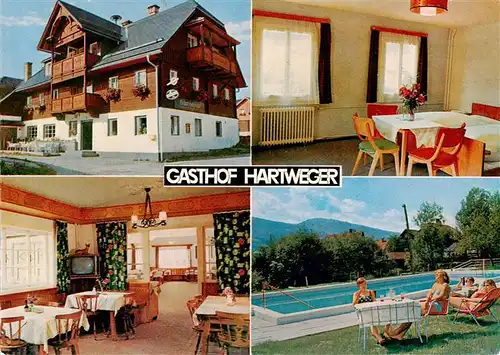 AK / Ansichtskarte 73888539 Weissenbach_Liezen_Steiermark_AT Gasthof Hartweger Gastraeume Schwimmbad 