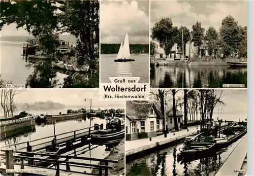 AK / Ansichtskarte 73888847 Woltersdorf_Erkner Am Flakensee Am Muehlenteich Vor der Schleuse In der Schleuse Woltersdorf Erkner