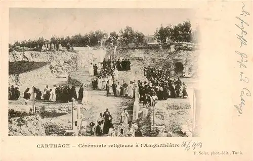 AK / Ansichtskarte 73889148 Carthago_Carthage_Karthago_Tunesie Cérémonie religieuse à l Amphithéâtre 