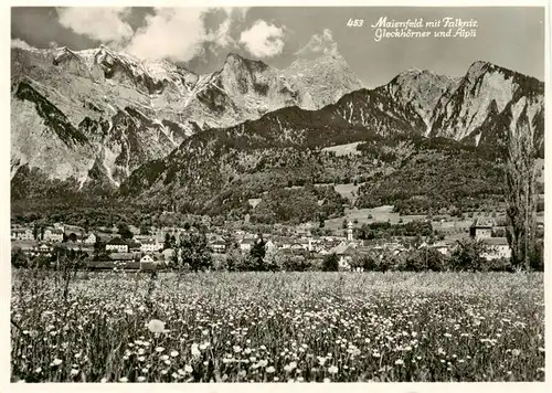 AK / Ansichtskarte  Maienfeld_GR mit Falknis Gleckhoerner und aelpli 