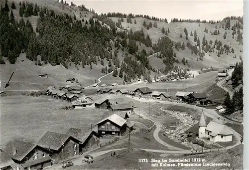 AK / Ansichtskarte 73890372 Steg_Saminatal_Liechtenstein Panorama mit Kulmen 