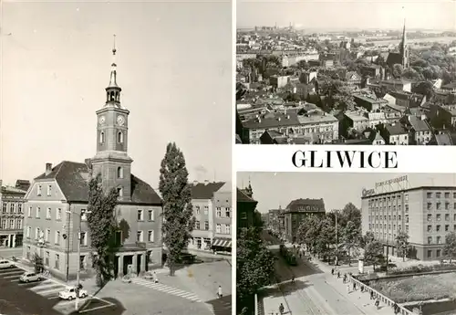 AK / Ansichtskarte 73892802 Gliwice_Gleiwitz_PL Ratusz Widok ogolny Ulica Zwyciestwa 