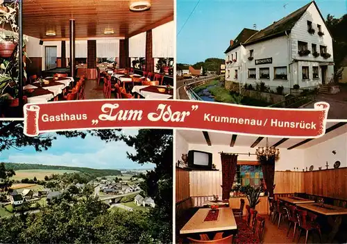 AK / Ansichtskarte 73893512 Krummenau_Hunsrueck Gasthaus Zum Idar Gastraeume Panorama Krummenau Hunsrueck