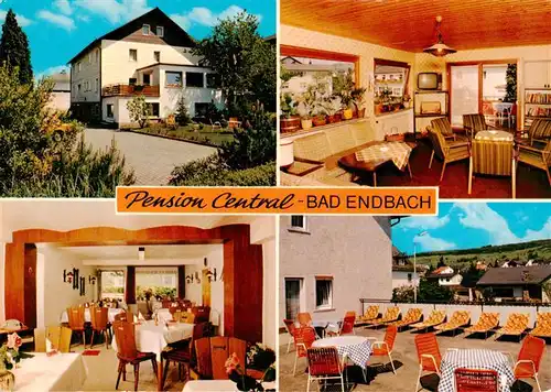 AK / Ansichtskarte 73894930 Bad_Endbach Pension Central Gastraeume Terrasse Bad_Endbach