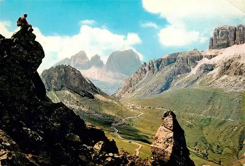 AK / Ansichtskarte 73897827 Passo_Pordoi_IT Strada delle Dolomiti Il Sassolungo 