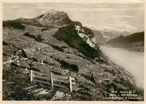 AK / Ansichtskarte  Amden_SG Blick auf Wallensee und Leistkamm Amden_SG