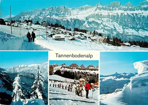 AK / Ansichtskarte  Flumserberge_SG Panorama Tannenbodenalp Teilansichten 