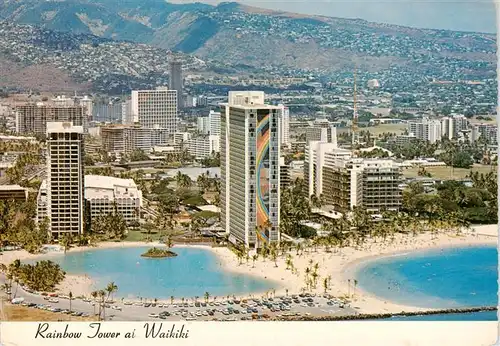 AK / Ansichtskarte 73900425 Waikiki_Honolulu_Hawaii_USA Rainbow Tower Fliegeraufnahme 