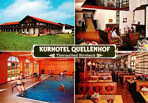 AK / Ansichtskarte 73900788 Birnbach_Rottal Kurhotel Quellenhof Hallenbad Gastraeume Birnbach Rottal