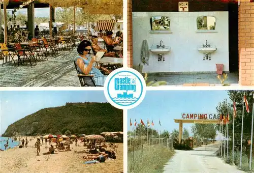 AK / Ansichtskarte 73901145 Platamon_Platamonas_Greece Castle Camping Terrasse Strand Sanitaerraum Eingang 