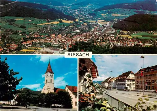 AK / Ansichtskarte  Sissach_BL Fliegeraufnahme Kirche Hauptstrasse 