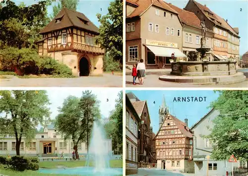 AK / Ansichtskarte 73901689 Arnstadt_Ilm Fischtor Hopfenbrunnen 16. Jhdt. Kulturhaus des RFT Papiermuehle Arnstadt_Ilm