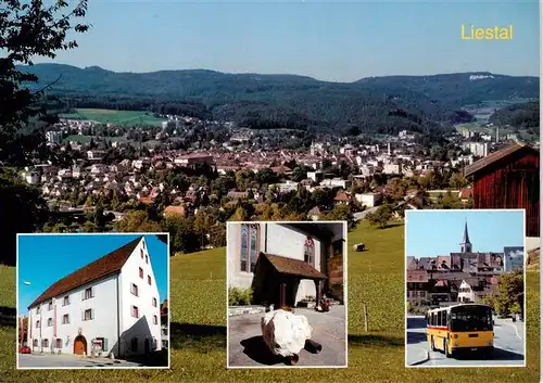 AK / Ansichtskarte  Liestal_BL Panorama Rathaus Kirche Bus 