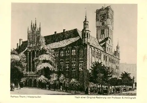 AK / Ansichtskarte 73901886 Thorn__Westpreussen_Torun_PL Rathaus Original Radierung 