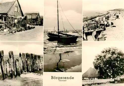 AK / Ansichtskarte 73902052 Boergerende-Rethwisch Teilansichten Fischerboot Strandpartie Strandhaus Boergerende-Rethwisch