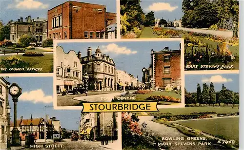 AK / Ansichtskarte 73904581 Stourbridge_UK Council Office Town Centre Mary Stevens Park High Street Bowling Greens