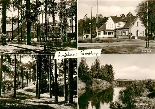 AK / Ansichtskarte 73904956 Sandkrug_Deinste Waldschule Bahnhof Osenberge Huntebruecke