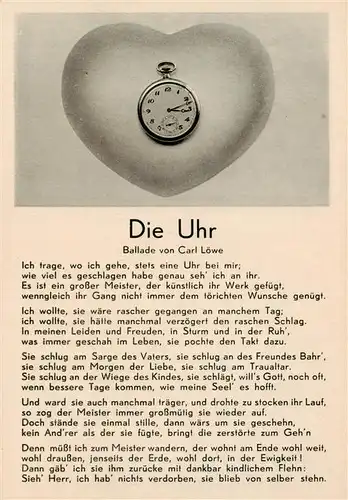 AK / Ansichtskarte 73906661 Gedicht_auf_AK Die Uhr Ballade Carl Loewe