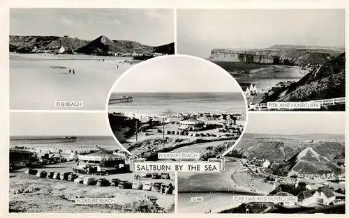 AK / Ansichtskarte 73906983 Saltburn-by-the-Sea_UK The Beach Pier and Huntcliffe Pleasure Beach Cat Nab and Huntcliffe